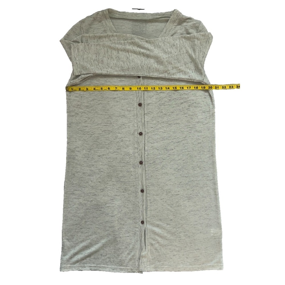 Pima Cotton Blend Duster Cardigan Casual L Oatmeal Fall Capsule Wardrobe NWT - Picture 6 of 9